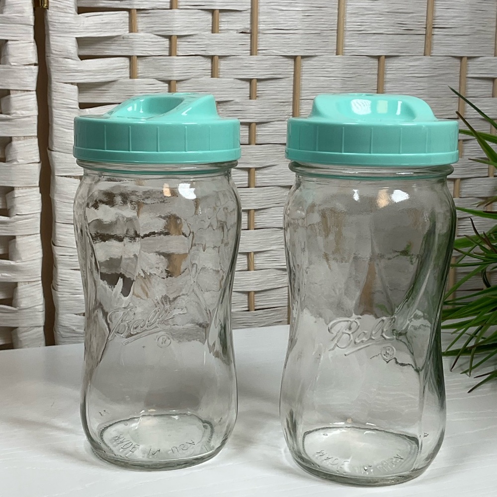 Ball Glass Iced Coffee|Boba|Smoothie|Protein Drinking Jars w/Lids- 2 Jars